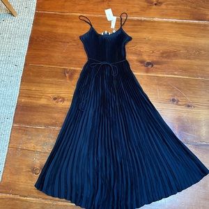 Navy pleated dress